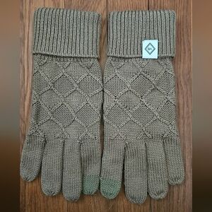 Womens Vera Bradley Olive Green Knit, Tech Friendly, Winter Gloves